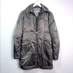100% authentic Rare CHANEL Sport Ligne Zip Jacket Silver